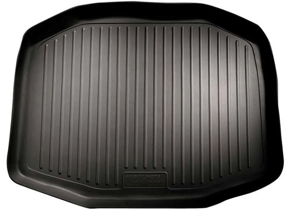 behind Ford RealTruck Husky Explorer; 11-19 Behind Black Compatible Liner with Cargo under upright 3rd Series Seat and Weatherbeater by Seat 3rd