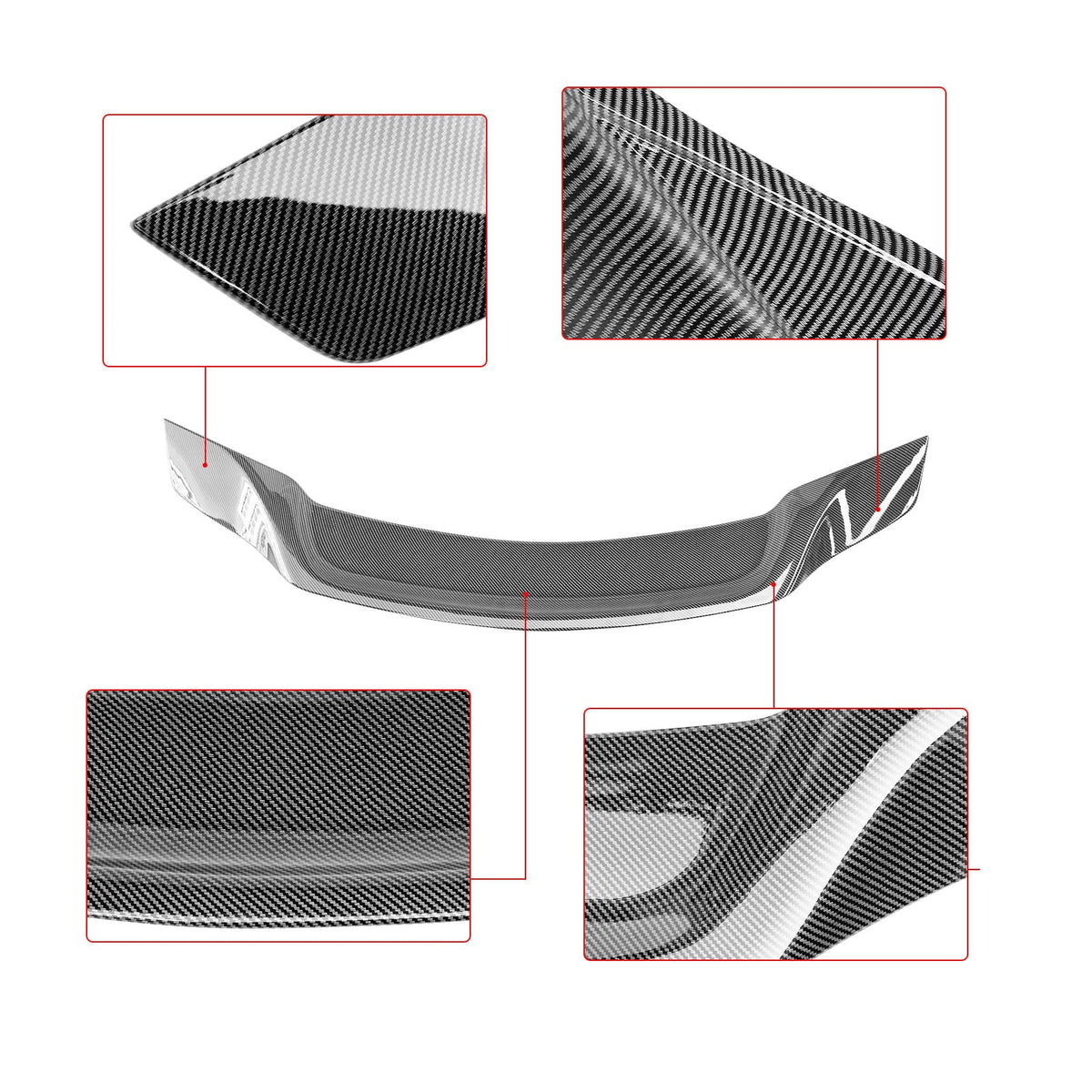 C63 W204 08-14 Wing C250 NINTE Mercedes Style Fiber Carbon Trunk Benz for Rear C300 Spoiler S
