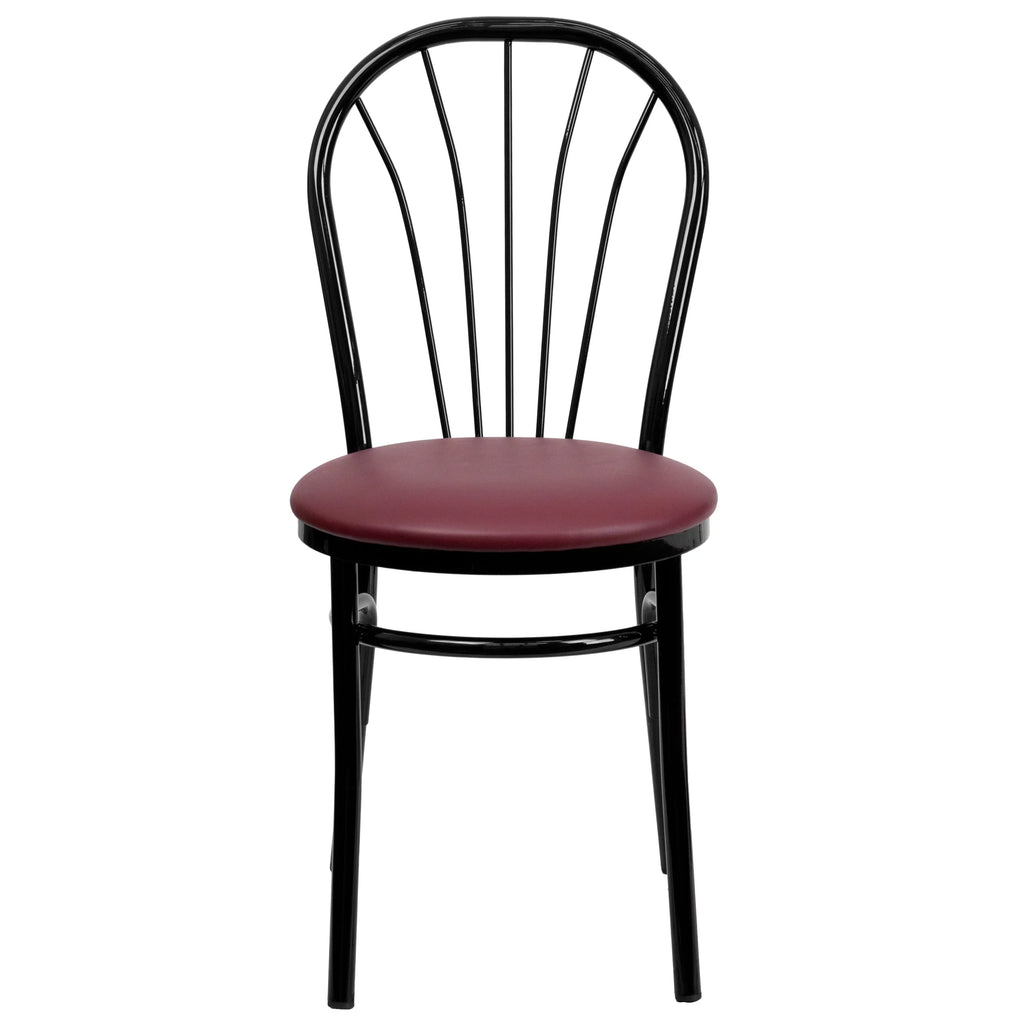 Furniture Metal Series Seat - HERCULES Flash Vinyl Back Chair Burgundy Fan