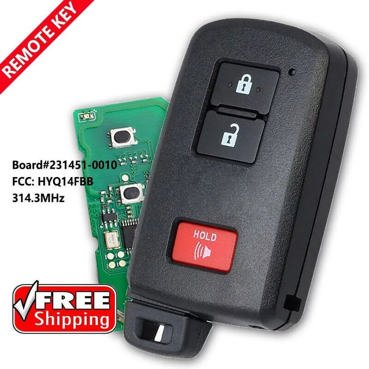 Remote for 4Runner Sequoia Tundra Board# Tacoma Toyota Key Fob Smart 231451-0010