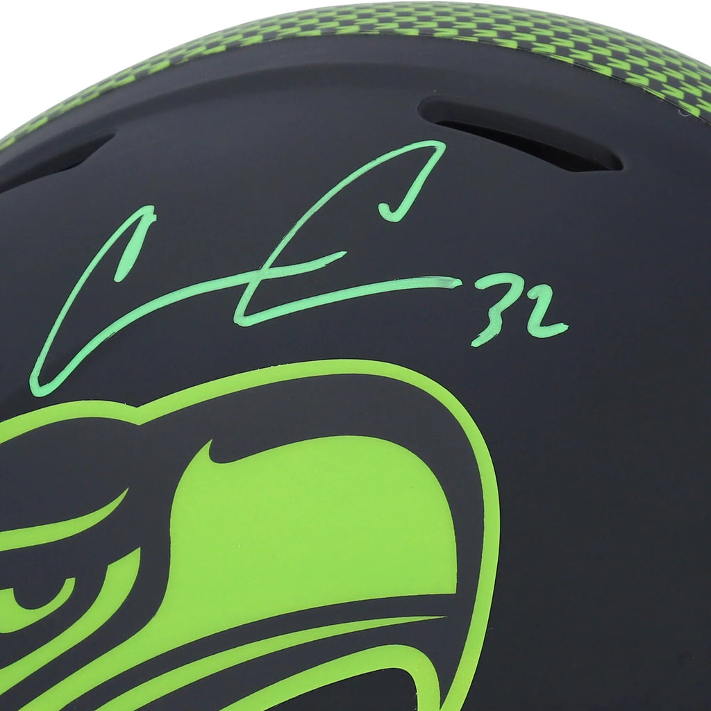 Autographed Seattle Speed Chris Eclipse Authentic Carson Riddell Alternate Seahawks Helmet