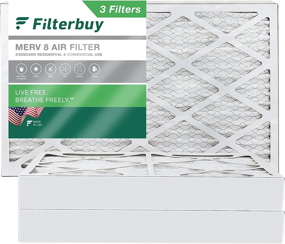 AC MERV 8x20x4 (3-Pack) HVAC Filters 8 Air Furnace Filterbuy Pleated