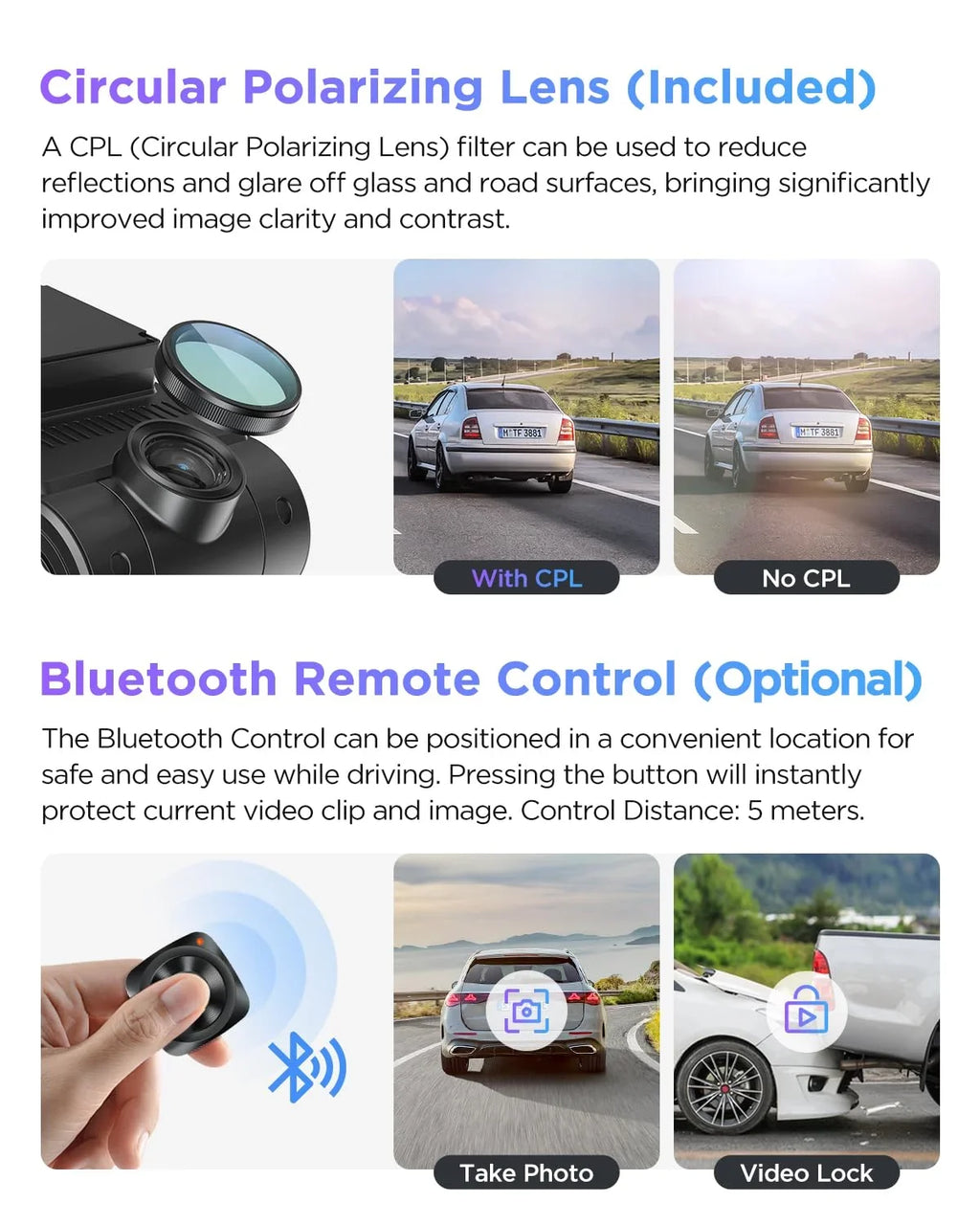 A229 IMX678 2CH 2 lb VIOFO 4K+2K Camera Pro Dual Front IMX675 with Car & GPS, STARVIS Rear Dashcam 2
