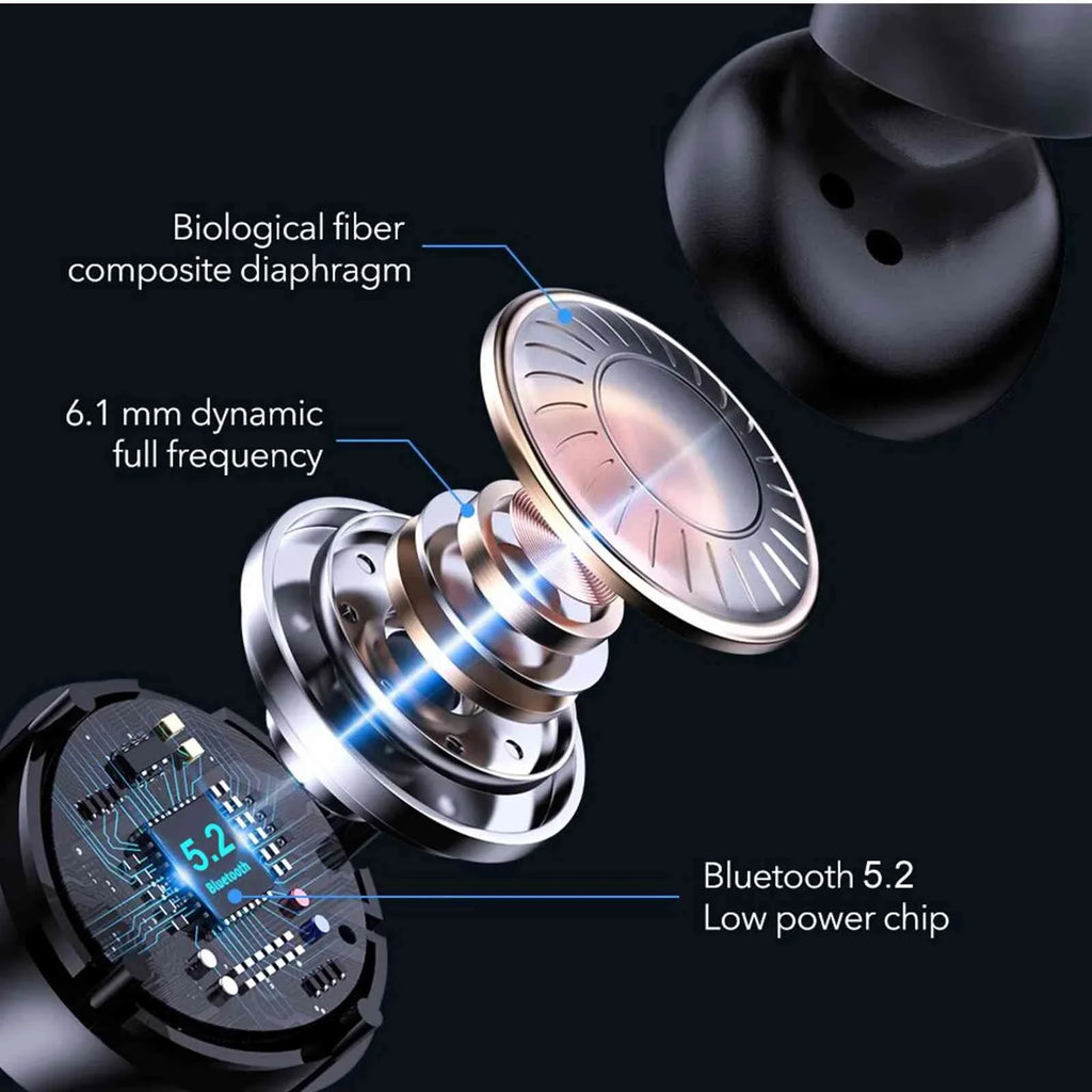 Balanced, Earbuds Bluetooth Case, + UrbanX Plus Compatible K14 Bass Resistance, Water Connect, Charging Black, Lenovo Bluetooth Wireless with Connection, Boost Dual 5.2 True IPX5