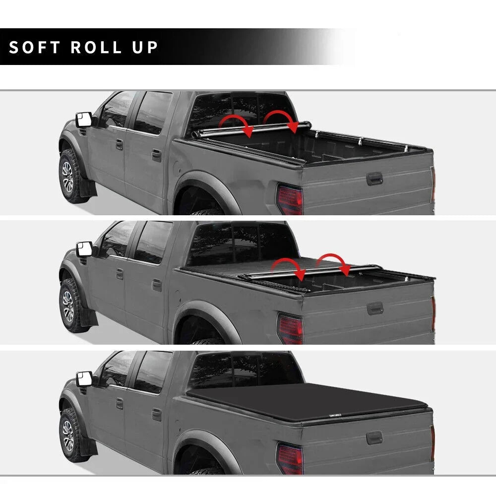 Without Dodge Cover up Bed Bed Ram Roll Tonneau Soft Truck Rambox 5.7 for ft Ledkingdomus 2009-2023 1500