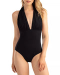 Piece Plisse Shoshanna One Swimsuit Halter