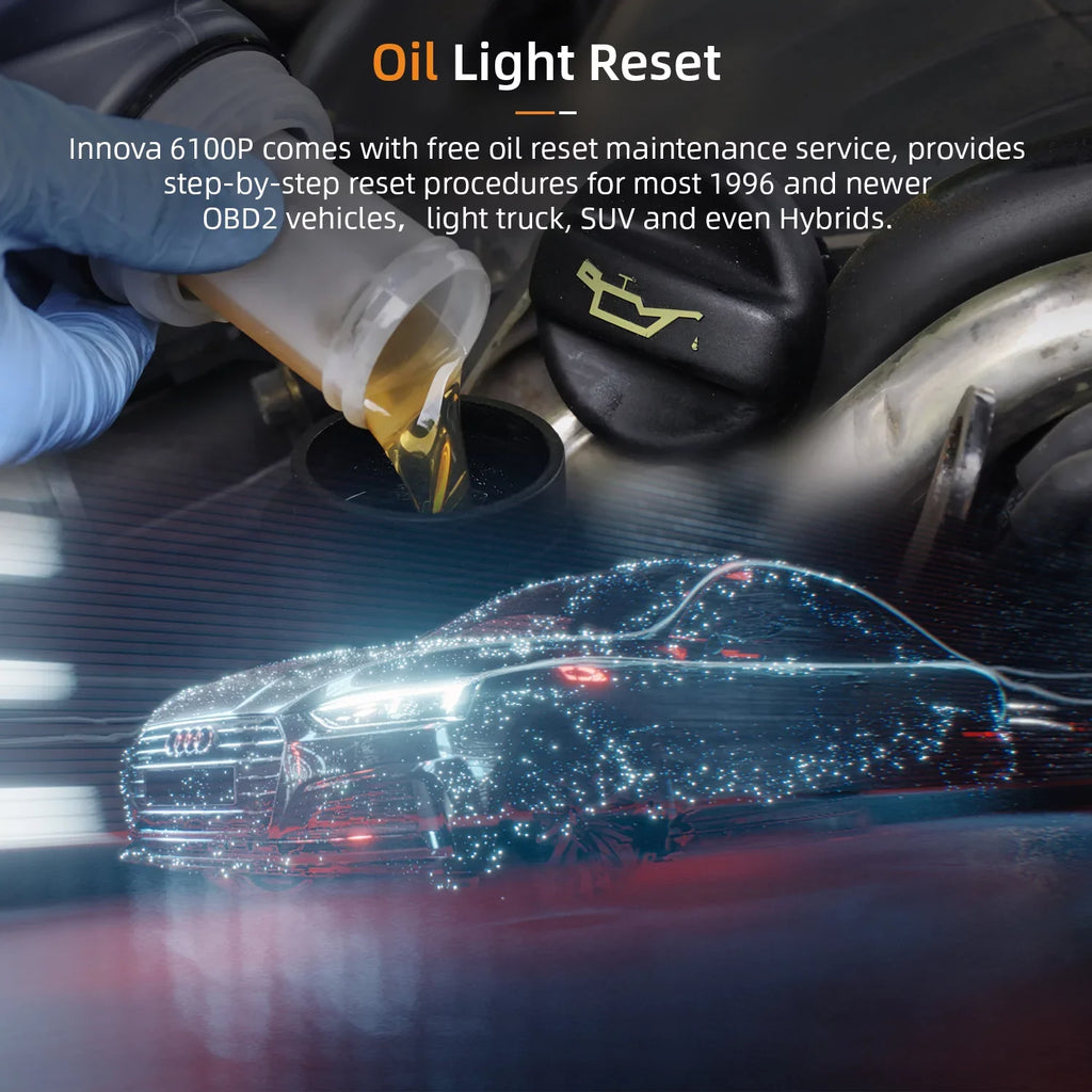 Scanner SRS Car Analyzer Oil for Car Engine Reset OBDII Truck Scanner Hybrid SUV Auto Automotive Tool Code All 6100P Scanner Light Diagnostic Innova ABS Test OBD2 Scan Battery OBD2 Reader Automotive