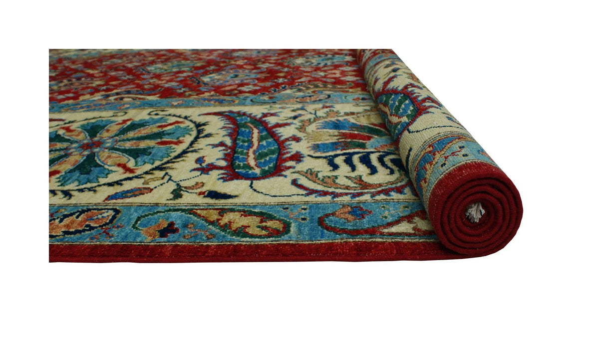8'1" Rug, Aria Dona x Red/Ivory 9'9"