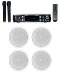 Mics 6.5" 4) Restaurant/Bar/Cafe Ceiling Speakers+Bluetooth For Receiver+2) JBL