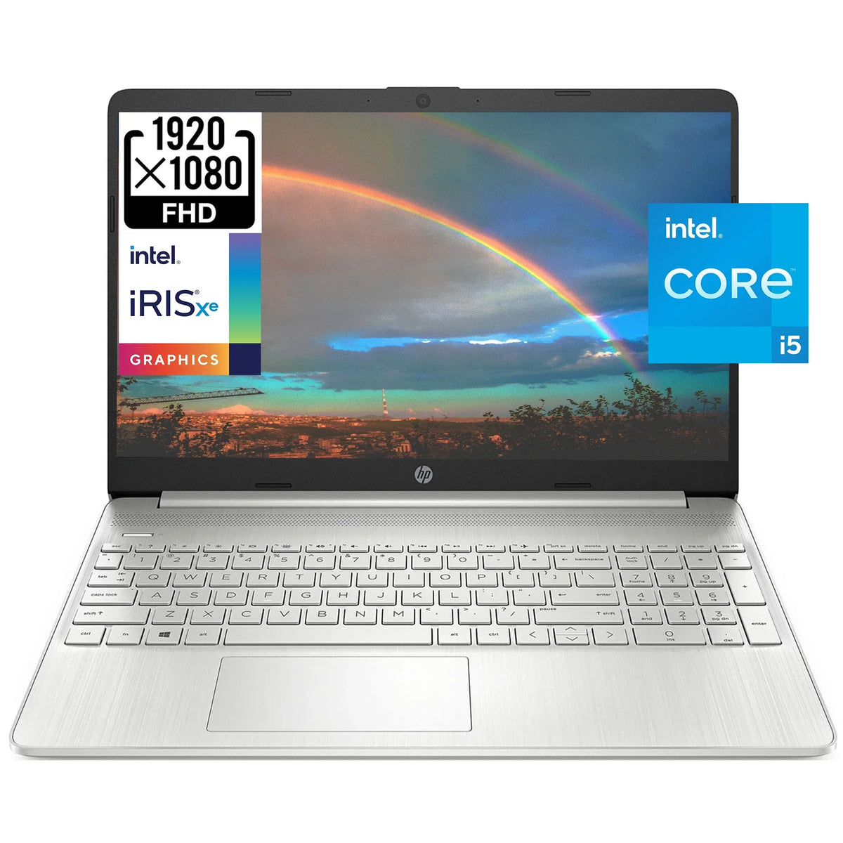 Silver, 4.2, Intel i5-1135G7, Home 512GB HD Laptop Natural Iris 15.6" Graphic, 15 RAM, Computer, Full Windows 6, 4-core 16GB Wi-Fi Business 11 SSD, Xe PCIe HP BT