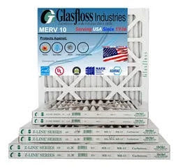 MERV x (Actual Filter USA Glasfloss - -Qty:12 19.5x7/8 Made Size: 13x20x1 in - 10 Furnace Air - inch) 12.5