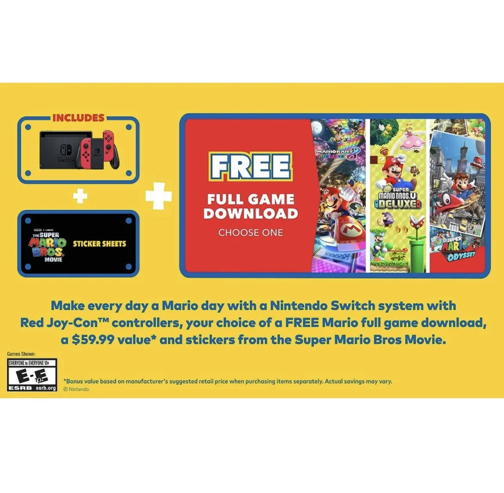 64GB Mario Choose Mansion Luigi's Games SD Switch - New Download 3 Case & of - Mario with - Nintendo Carrying Bundle Switch Bundle Red Joy-Con Micro Three One with