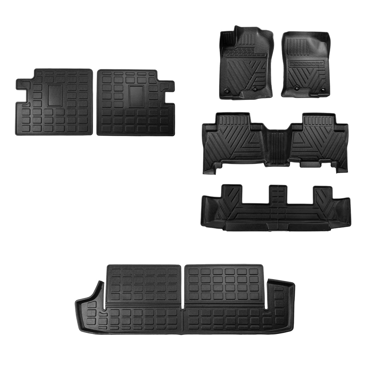 Mat+Floor Liner Row Mats+Trunk Seats 2013-2023 Backrest 7 Trunk Mats) (3rd Mat Toyota Cargo Fit 4Runner