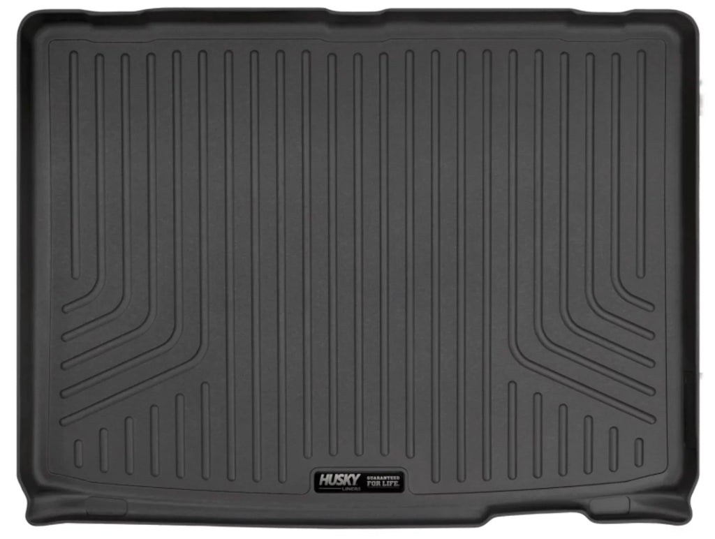 behind Ford RealTruck Husky Explorer; 11-19 Behind Black Compatible Liner with Cargo under upright 3rd Series Seat and Weatherbeater by Seat 3rd