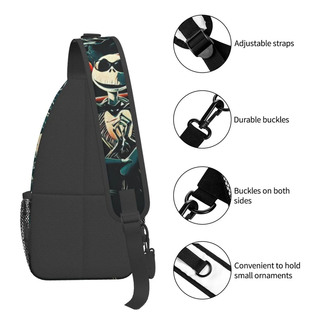 Chest Sling Crossbody Daypack Bag Gifts Unisex Jack Skellington For Hiking Backpack Women Travel Shoulder Bags Men