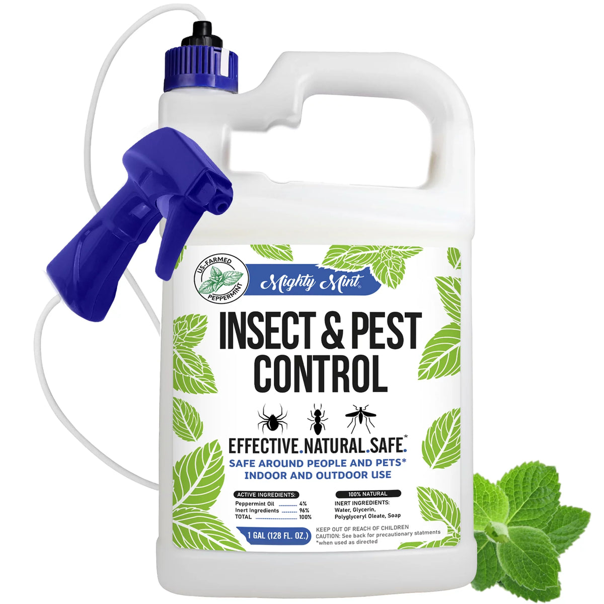 Spiders, Peppermint Mighty Mint Control Spray Ants, (128 & for More Oil Insect and Gallon oz) Pest