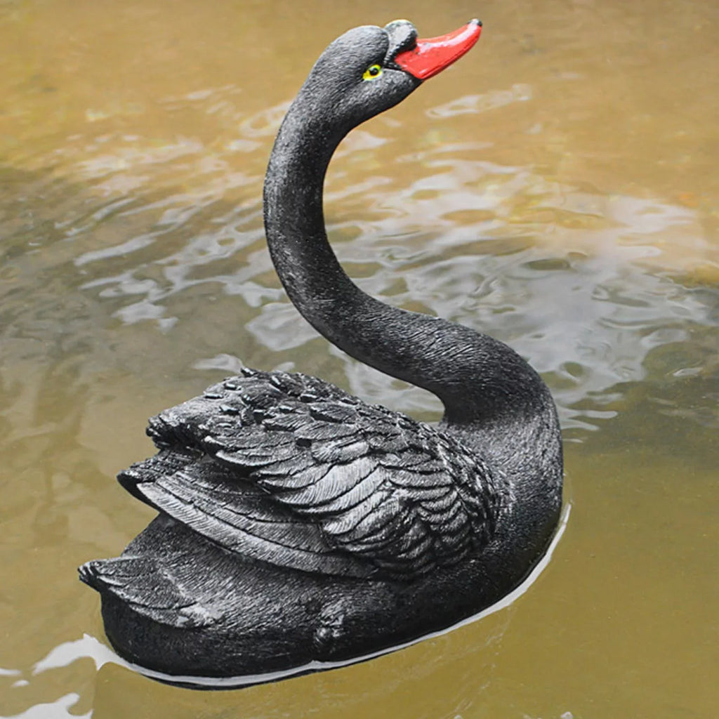 jardín de al para de Adorno Accesorios de Negro Linda Patio Libre de Delaman Cisne Adorno Flotante Simulación jardín de Aire Cisne, decoración