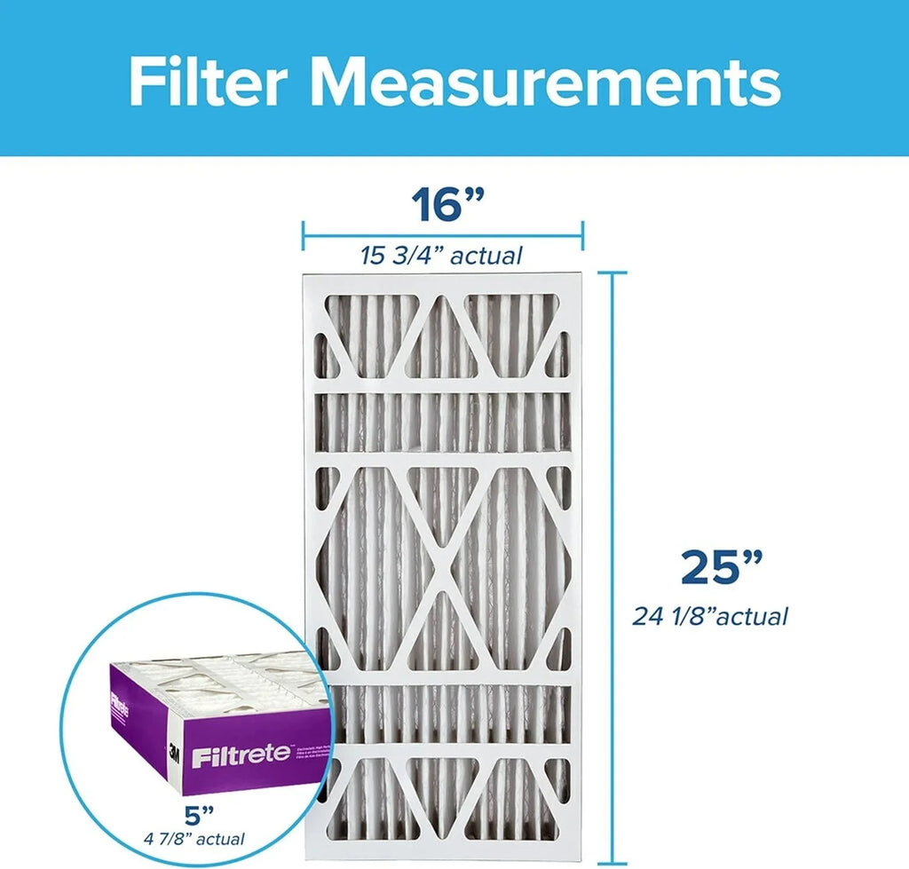 Ultra MPR Allergen 24.13 Filtrete x 15.75 DP, dimensions Filter, 1550 Pleat, AC Deep Healthy Air 16x25x5, 1-Pack Living x Furnace actual 4.88