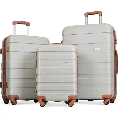 Grey Model Lock Clearance Suitcase Light Wheels 3pcs Luggage Suitcase Durable with Sets TSA sets Expandable Hardshell Brown) and New Spinner Lightweight Luggage 20''24''28''( Hardside ABS