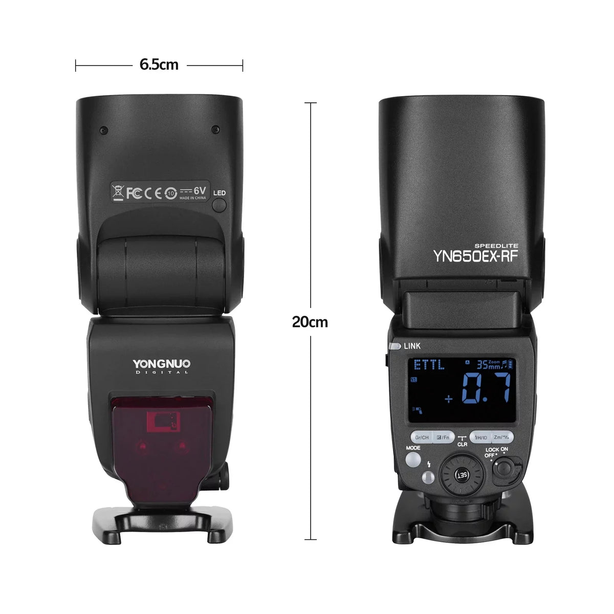YN650EX-RF 2.4G Display Sync 6DII, Built-in Speedlight YONGNUO 1/8000s Speedlite 60D, for 7D, Camera Hot High-speed 6D, Wireless ETTL 5DII, 7DII, with , Replacement III, Flash LCD Canon Shoe