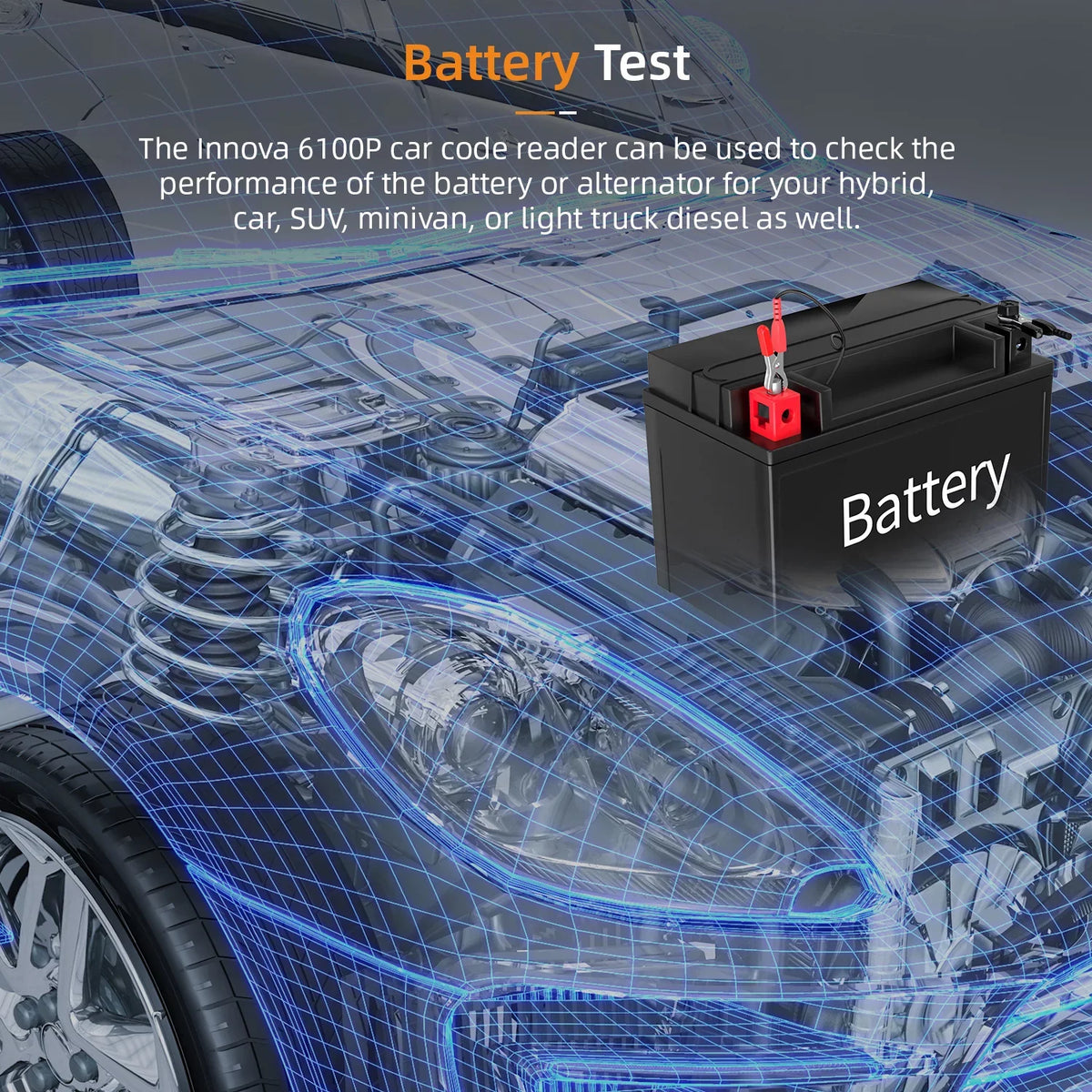 Scanner SRS Car Analyzer Oil for Car Engine Reset OBDII Truck Scanner Hybrid SUV Auto Automotive Tool Code All 6100P Scanner Light Diagnostic Innova ABS Test OBD2 Scan Battery OBD2 Reader Automotive