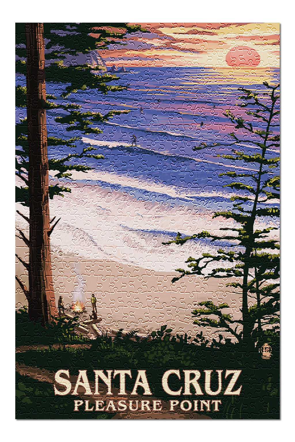 inches, Surfers (19x27 Made Jigsaw Point California, Puzzle 500 Family, Adults and Santa and Premium Pleasure Sunset in for USA) Piece Cruz,
