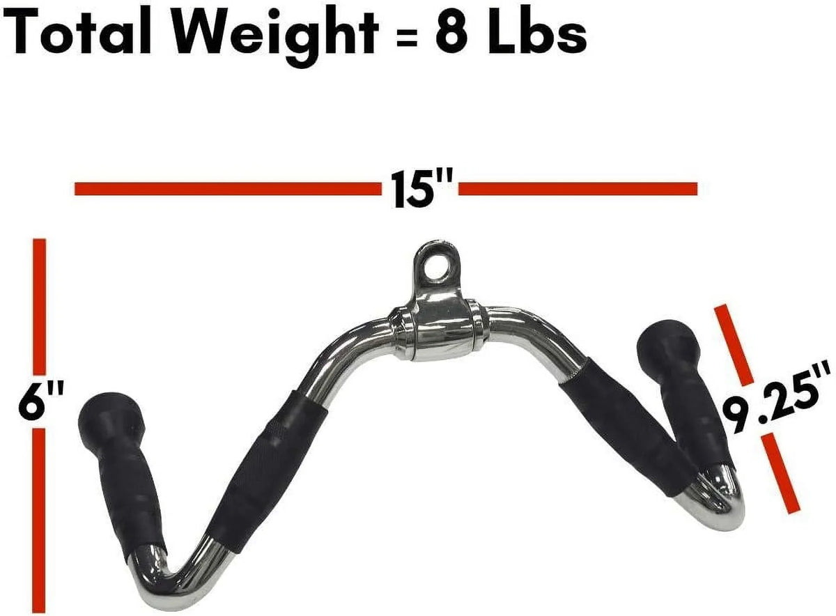 Pull With Rows, Seated Attachment - Machine Bar Downs Rubber Cable For Multi Press Ideal Bicep And s, Triceps LAT Grips Downs,