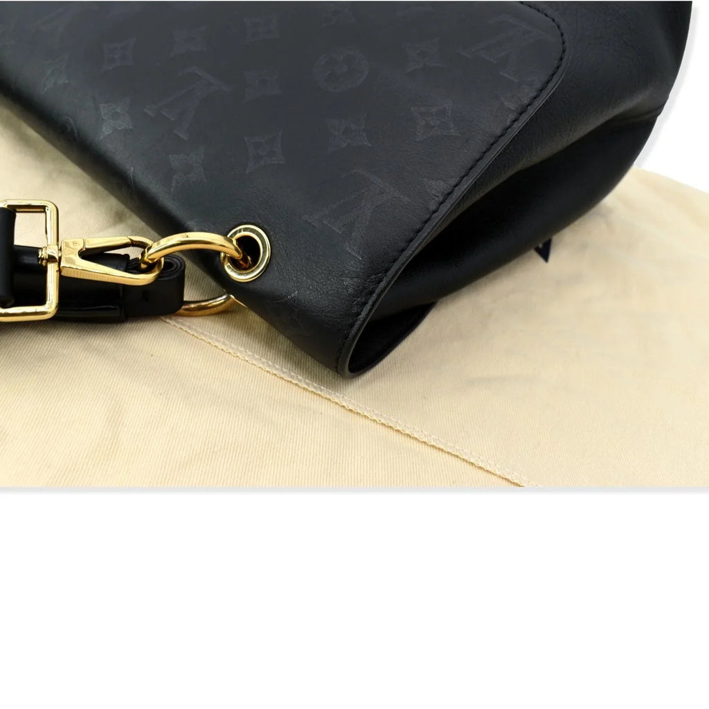 Shoulder Pre-owned One Leather Black Very Monogram Bag VUITTON Handle LOUIS