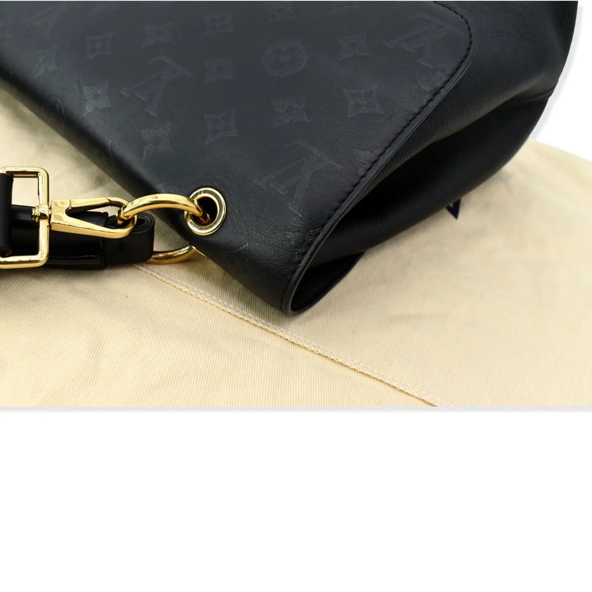 Shoulder Pre-owned One Leather Black Very Monogram Bag VUITTON Handle LOUIS