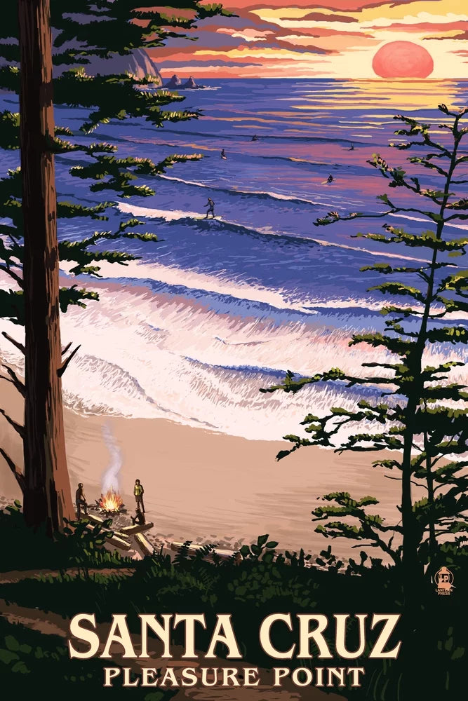 inches, Surfers (19x27 Made Jigsaw Point California, Puzzle 500 Family, Adults and Santa and Premium Pleasure Sunset in for USA) Piece Cruz,