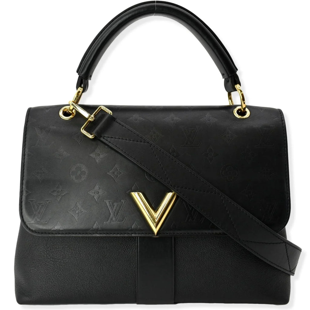 Shoulder Pre-owned One Leather Black Very Monogram Bag VUITTON Handle LOUIS