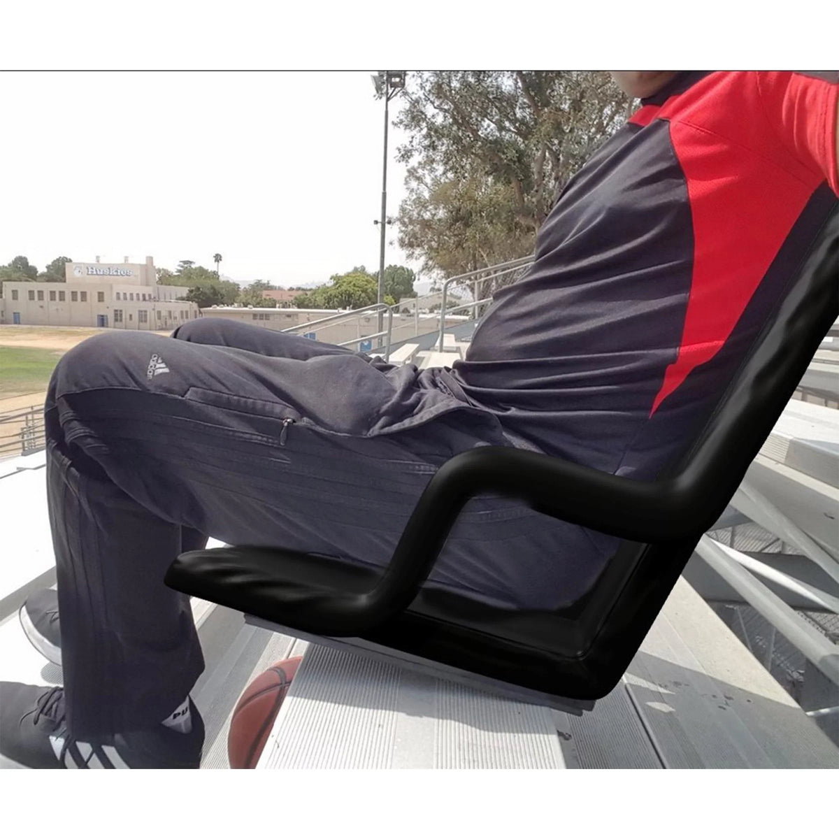 Seat Positions Padded Chair, Home-Complete By Support, Cushions Pack- Armrests, Reclining 2 Back Bleacher Stadium with Straps 6 and Carry Portable