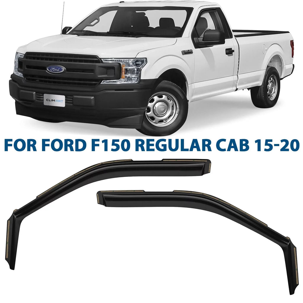 Window Dark Visors, Smoke Rain Truck Deflectors, Cab, Original 315008LP for 2 Incredibly ART Deflector, F150 2015-2020 Window Regular Accessories, Vent Durable in-Channel Guards pcs- CLIM Ford Vent