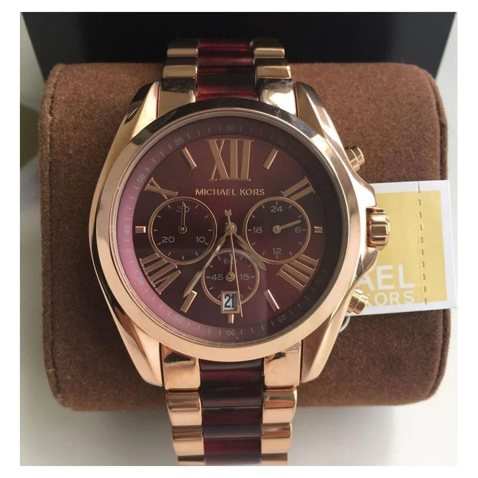 Chronograph Wrist Michael Burgundy Red Women for Kors Watch MK6270 Bradshaw