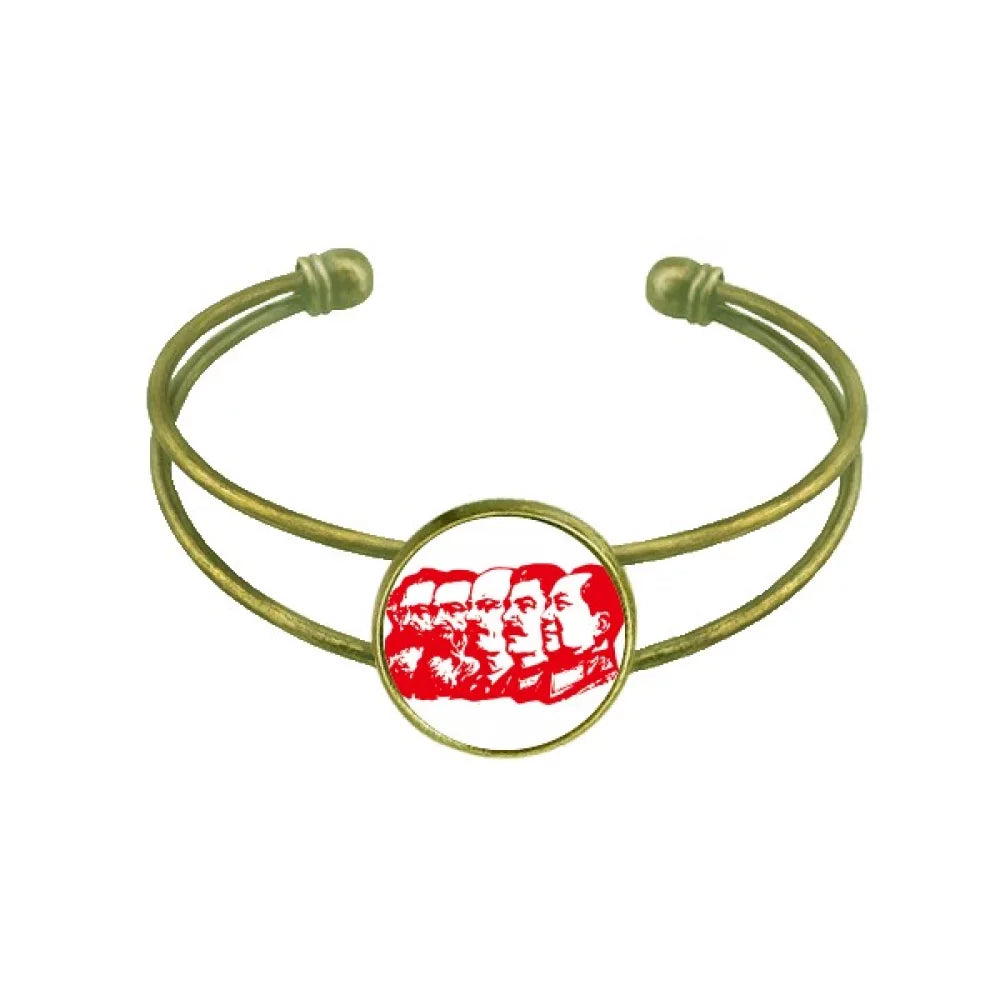 Retro Bracelet Open Chairman Red China Mao Marxism Cuff Jewelry Bangle