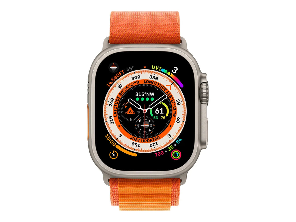 2.16 49 with Alpine - 32 watch textile band - smart M Bluetooth Ultra - 4G Loop - - UWB, - size: GB - mm - Apple - orange LTE, oz Watch Wi-Fi, titanium -
