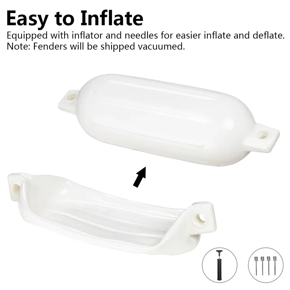 , Ribbed Inflator with and Boat Ktaxon Ropes 4-Pack
