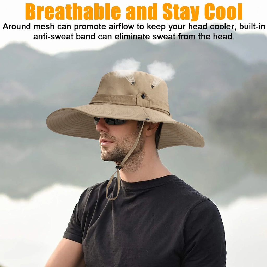 Wide Cap Hiking for Men UV Protection Garden Fishing Brim Bucket Women Hat Sun