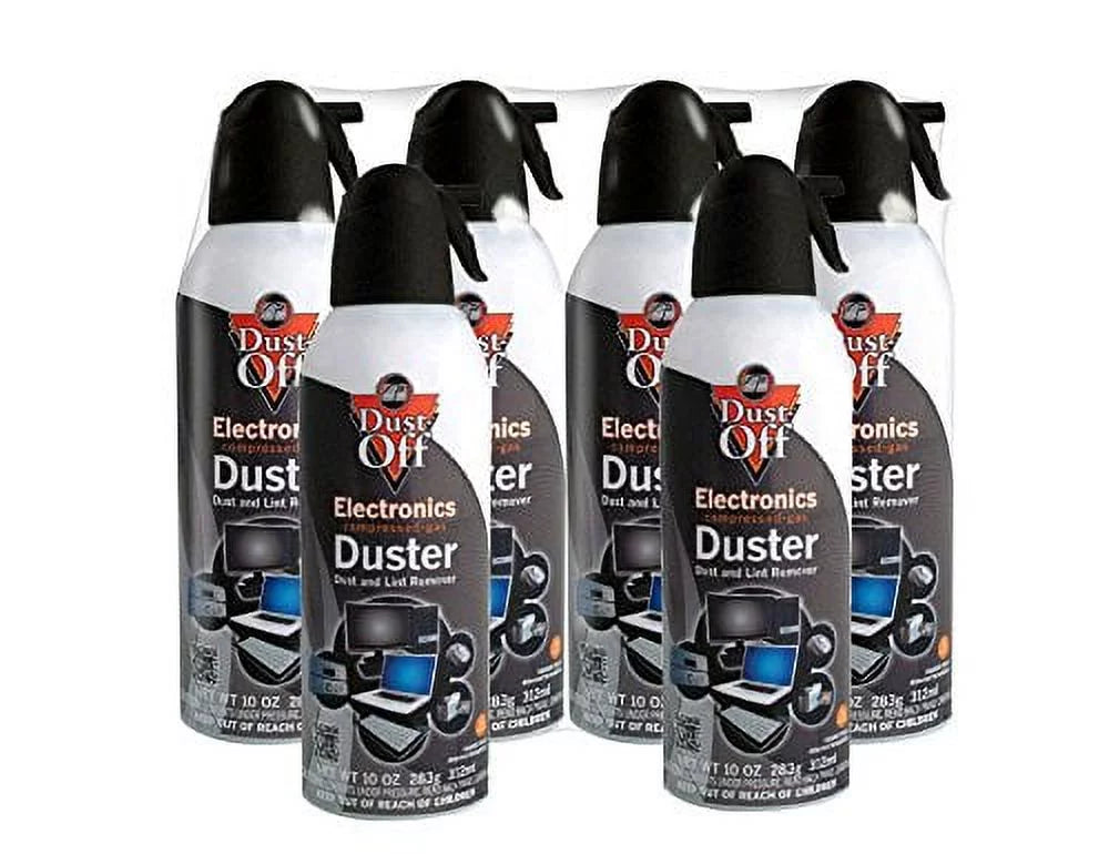 6 Dust-Off Gas Cans, Compressed Disposable oz Duster, Pack 10