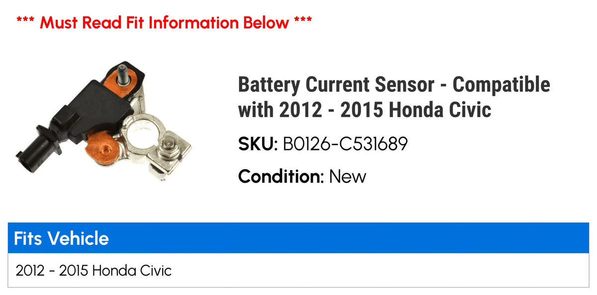 2013 Honda Current 2015 Sensor Compatible - with 2014 - Civic 2012 Battery