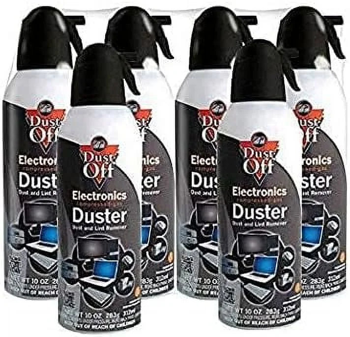 6 Dust-Off Gas Cans, Compressed Disposable oz Duster, Pack 10