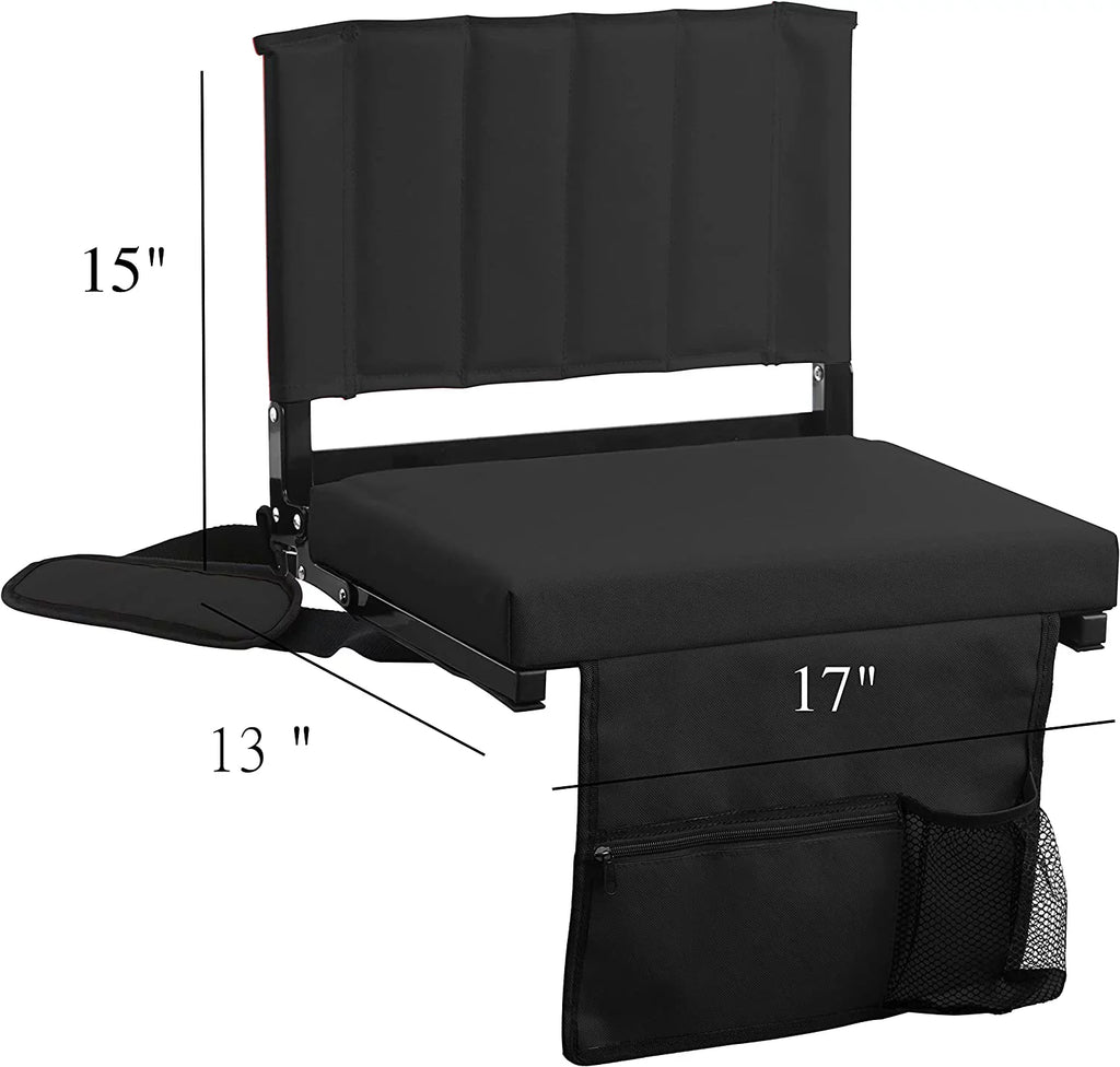 with Cup of Cushion Stadium and Holder Strap Stadium Padded Bleachers 2-Pack with Foldable CozyBox for Chairs Seat