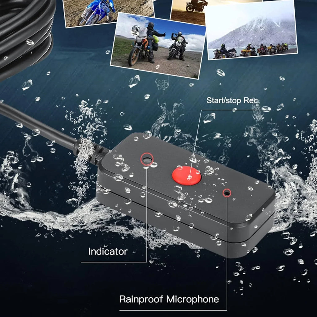 Video Camera Front Accessories and Recording Angle with 1 Motorcycle AHD 120° (Only Cam (720P) HD Rear 1MP Function 1080P+720P Camera Motorcycle 1080P) Channel Support Wide Recording Dash