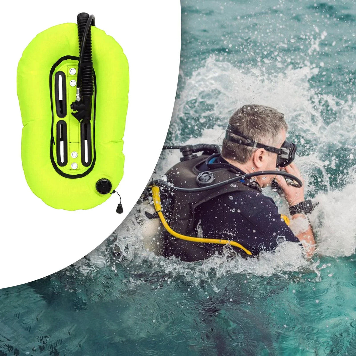 Diving Adult BCD for Yellow funtasica to Snorkeling Wing Single Buoyancy Compensator,Easy Diving Scuba Set Tank,BCD Use,Durability Scuba Donut