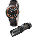 Set Men's Watch/LED Flashlight