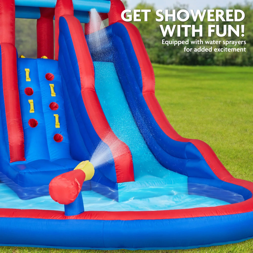 Pool, Water Fun Inflatable Backyard Water Park up & Blow & Sunny Slide Kids for