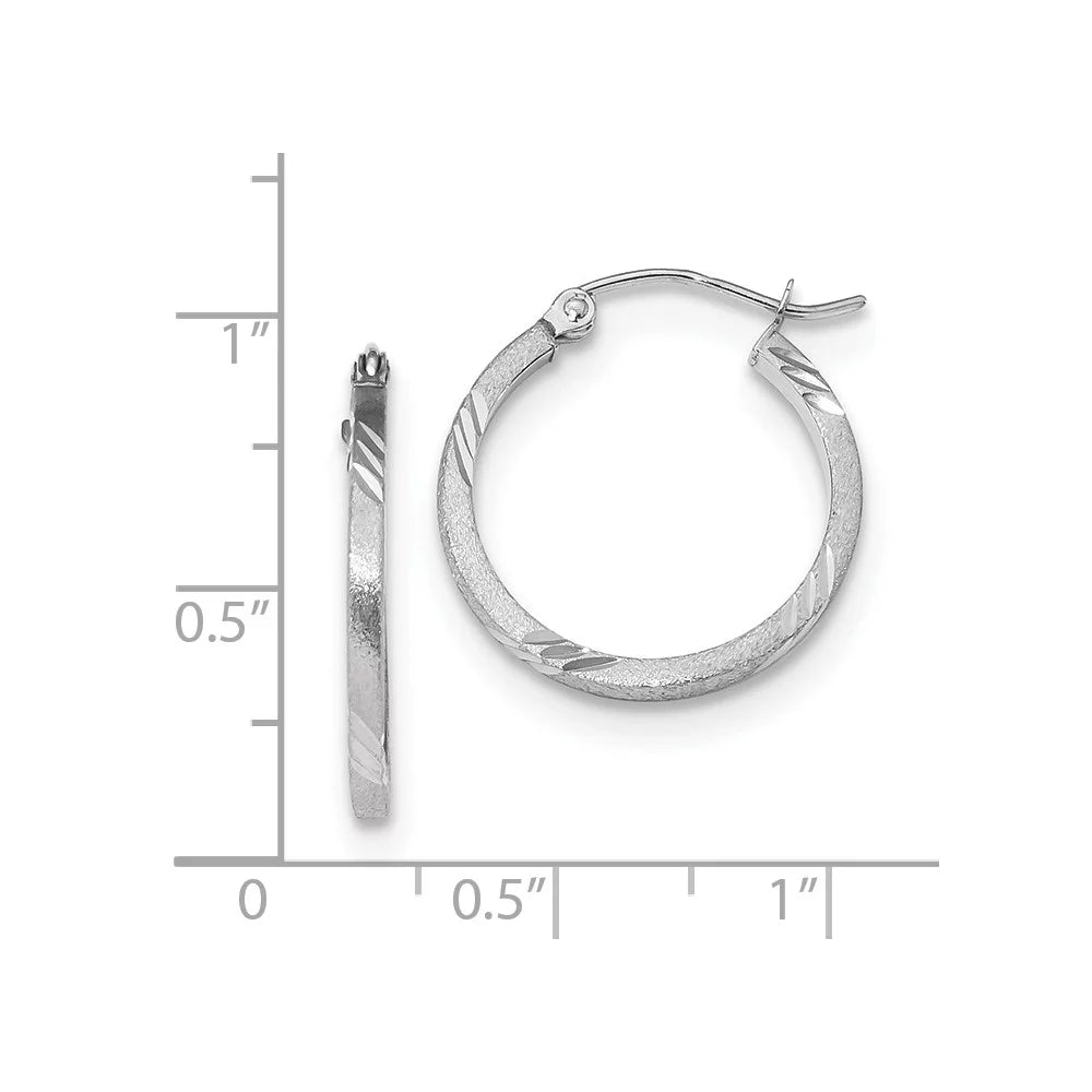 and Teens; for Women Square 14kt Adults Earrings; Real Tube Hoop and Gold Princess Men for Satin Diamond-cut White