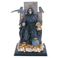 Holding Throne Our Of Black Muerte Death Seated Scythe Santa Statue On Lady