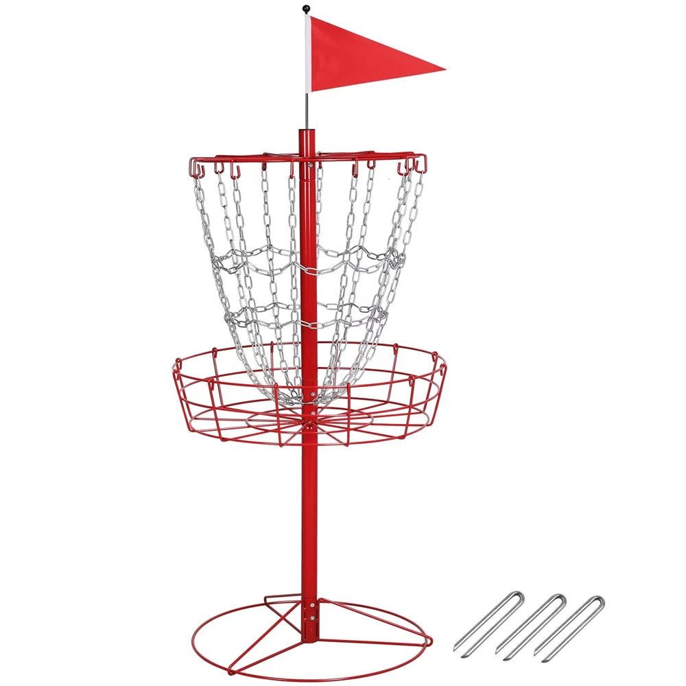 Golf Baske, 12-Chain Red Easyfashion Disc Metal
