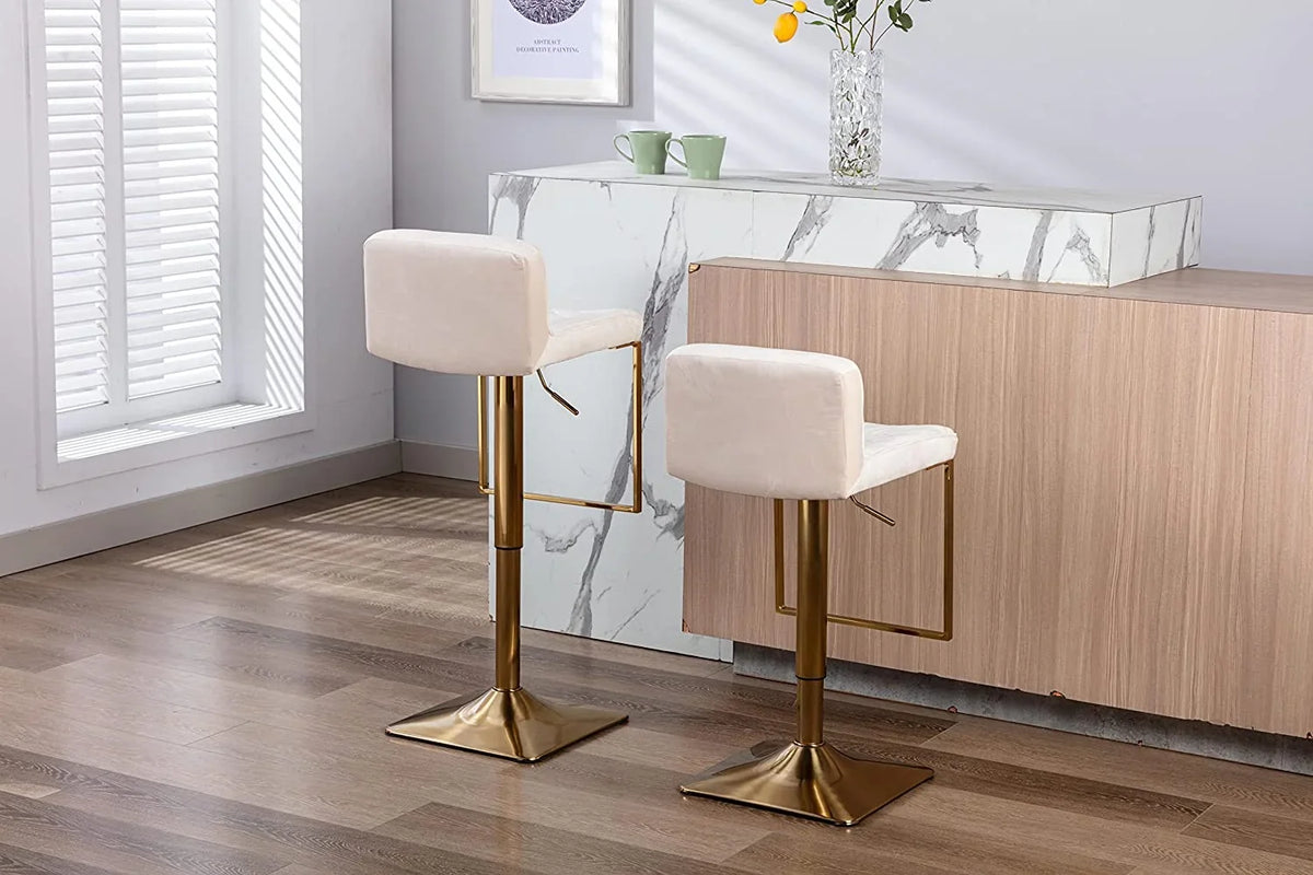 de Stools Adjustable barra sillas Barstools Chairs Modern Island xrboomlife Height of Velvet para cocina (Ivory Set Counter Stools Swivel Gold Height for Chair Kitchen Stools Island